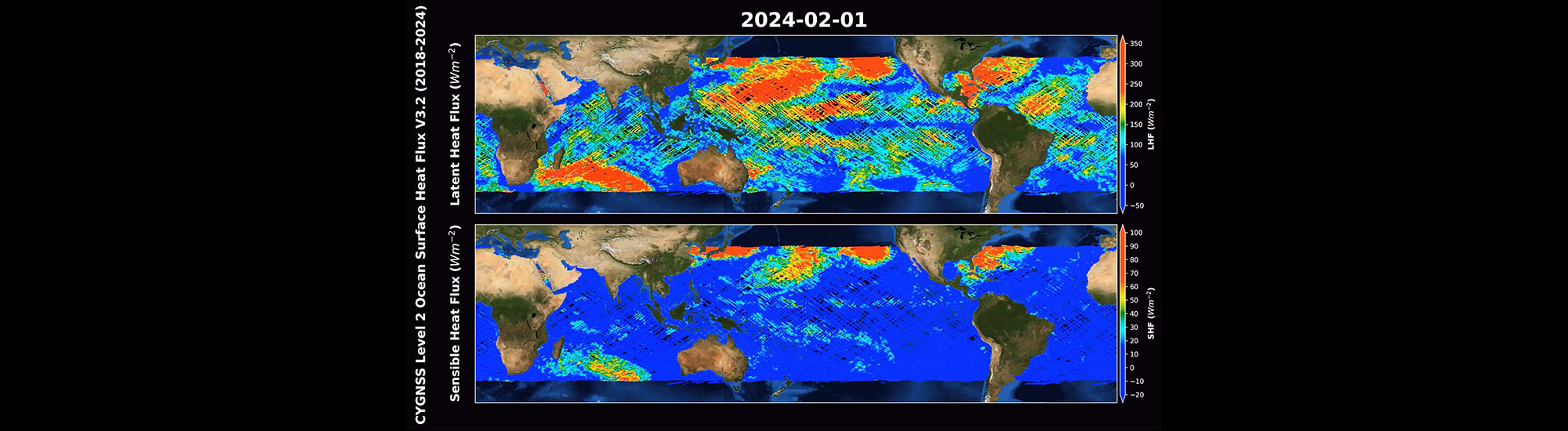 This graphic illustrates information gathered from the CYGNSS L2 Surface Flux V3.2 dataset